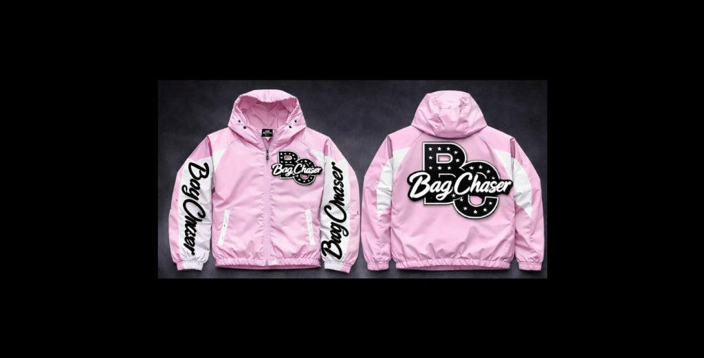 pink bag chaser hoodie